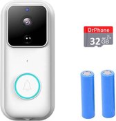 DrPhone LM5-B - Smart Camera Video Deurbel - Intercom - 4G/5G Smartphone Verbinding - WiFi - 6 Maanden Accu -  Smartcam camera + Ophangsysteem + 2x 18650 batterijen - 32G SD kaart