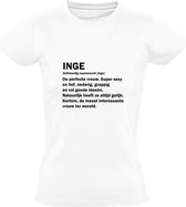 Inge dames t-shirt | verjaardagskado | jarig | verjaardag kado | Cadeau | Wit
