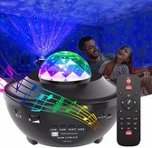 WINNES Sterren projector lamp, LED 10-modus Roterend nachtlampje voor kinderen, Galaxy-plafondprojector met Bluetooth / dimmen / afstandsbediening / timer, voor baby-volwassen slaapkamerdecoratie kerstcadeau