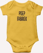 Rompertjes met tekst -Rompertjes - Rompers & boxpakken - in baby -  Bedrukt met Tekst - Poep fabriek - Babyromper met Korte mouwen - Bedrukte romper - Kraam cadeau - Babypakje - Bl