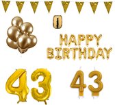 43 jaar Verjaardag Versiering Pakket Goud