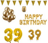 39 jaar Verjaardag Versiering Pakket Goud