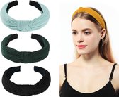 LIXIN 3 Stuks Dames Haarbanden - Haarband met knoop - Kleur 7 - Haarband volwassenen - Vrouwen - Dames - Tieners - Meiden - Dans - Yoga - Hardlopen - Sport - Haaraccessoires