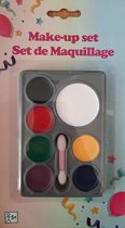 Schmink - Make-up set - schminkset 7 kleuren met kwastje - clown carnaval