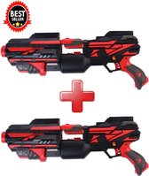 2 x Tack Pro Nerf Shotgun Pro Atack Iii Set - Foam - 50 Cm - Zwart - Rood