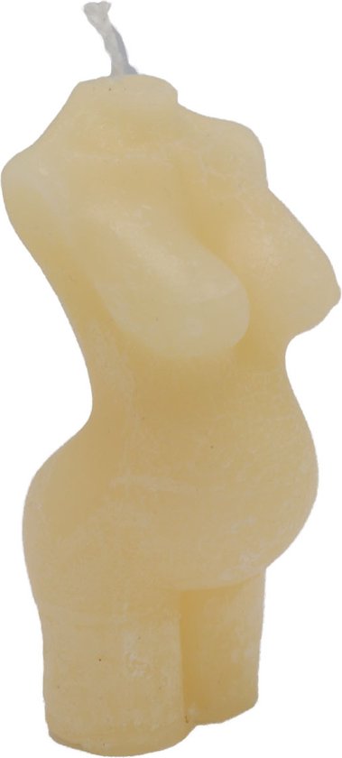CATCHLESS DESIGN - Geurkaars zwangere vrouw - torso - Ivoor/Wit - 11 cm