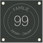 Naambordje vierkant familie cirkel old green 30 x 30 cm