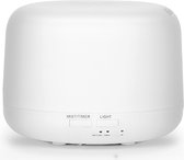 Luxe Aroma Diffuser 1 liter – Ultrasone Luchtbevochtiger – Vernevelaar met afstandsbediening – Verdamper met 7-kleurige LED-verlichting – Wit of Licht hout of Donker hout