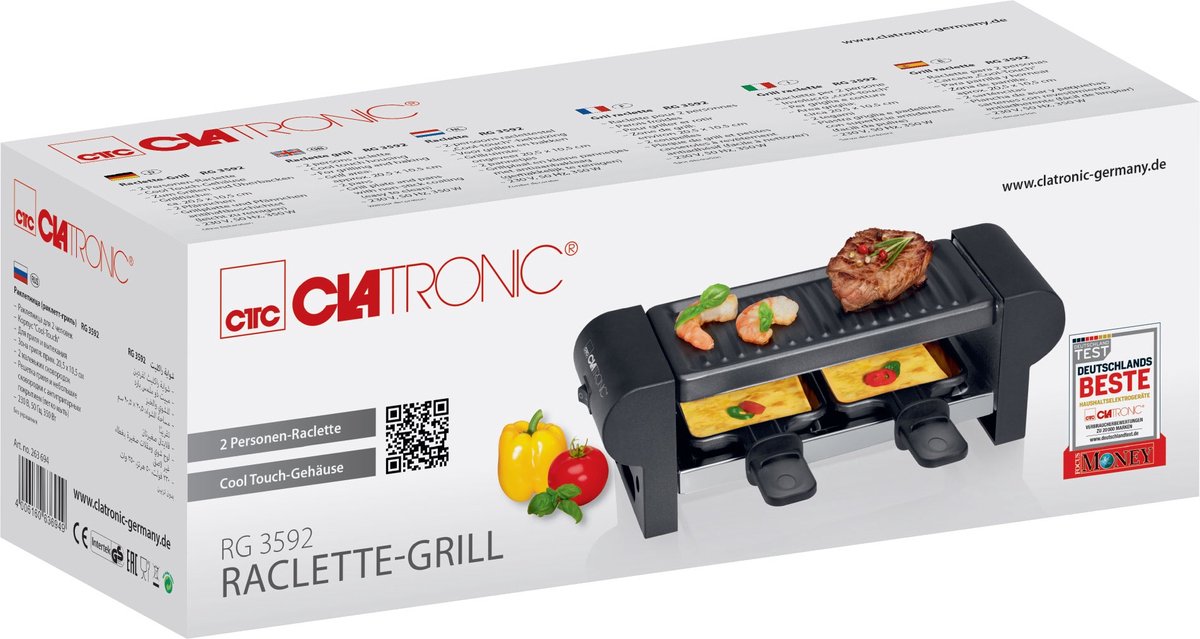 GRILLE RACLETTE 8 PERSONNES CLATRONIC (RG3517)