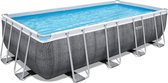 Bestway Power Steel - piscine - rectangle - 488 x 244 x 122 cm - rotin