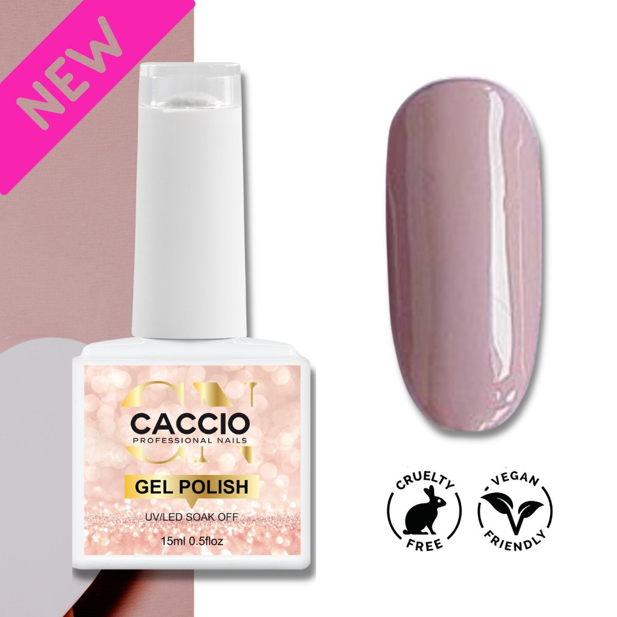 CACCIO® Gellak - Nude Colors 06 15ml- Gelnagels - UV/LED Gel nagellak - Hoge Pigment - Hoge Kwaliteit - Professioneel Gebruik - Nagelstudio