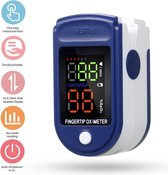 Saturatiemeter - Blauw - Oximeter - Zuurstofmeter - Saturatiemeter zuurstofmeter vinger - Zuurstofmeter met hartslagmeter - Saturatiemeter met hartslagmeter - Saturatiemeter best getest - Sat