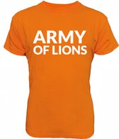 Oranje heren WK 2022 t-shirt met witte opdruk "ARMY OF LIONS" - 3XL