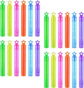 24x Tubes à Bulle soufflante couleurs fluo avec bouchon étoile 4 ml pour enfants - Jouets distributeurs - speelgoed à saisir