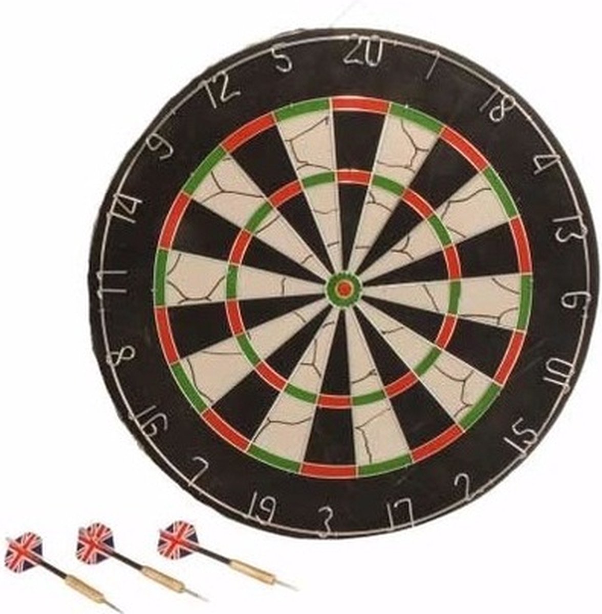 Dartbord - sisal - inclusief dartpijlen set - 45 cm