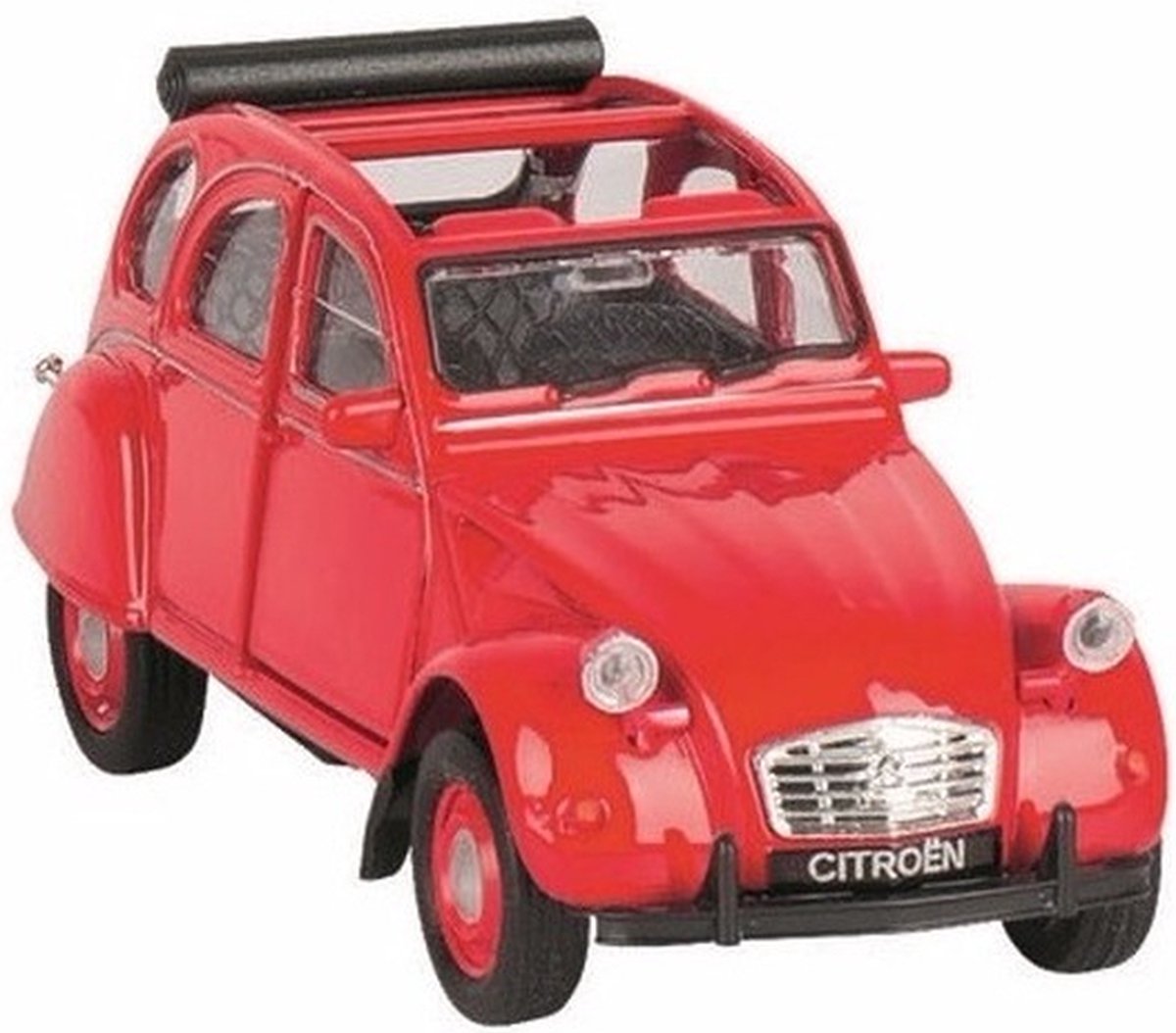 Welly Modelauto Citroen 2CV - rood - open - schaal 1:36 - schaalmodel auto