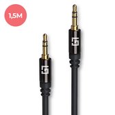 LifeGoods - Jack (3.5mm) naar Jack (3.5mm) kabel - 1.5 meter - Zwart