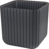 CURVER - Keter Cube Wood Planter grote antraciet bloempot