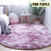 Grote vloerkleden voor de woonkamer - lang haar - harige - Lounge tapijt decoratie - pluizig - vloer nachtkastjes - roze paars