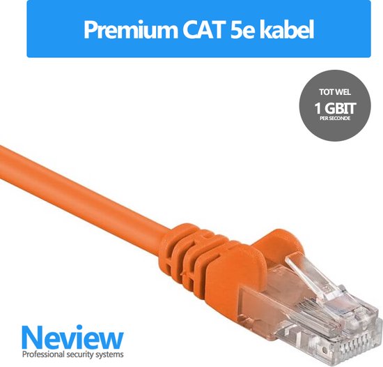 Neview - Câble patch UTP premium 50 cm - CAT 5e - Oranje - (câble réseau/câble internet)