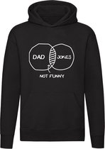 Dad jokes not funny | Papa | Vaderdag | Grappig | Unisex | Trui | Sweater | Hoodie | Capuchon | Zwart