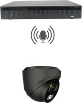 Beveiligingscamera set 1x Sony 5MP IP Dome camera zwart met geluidsopname
