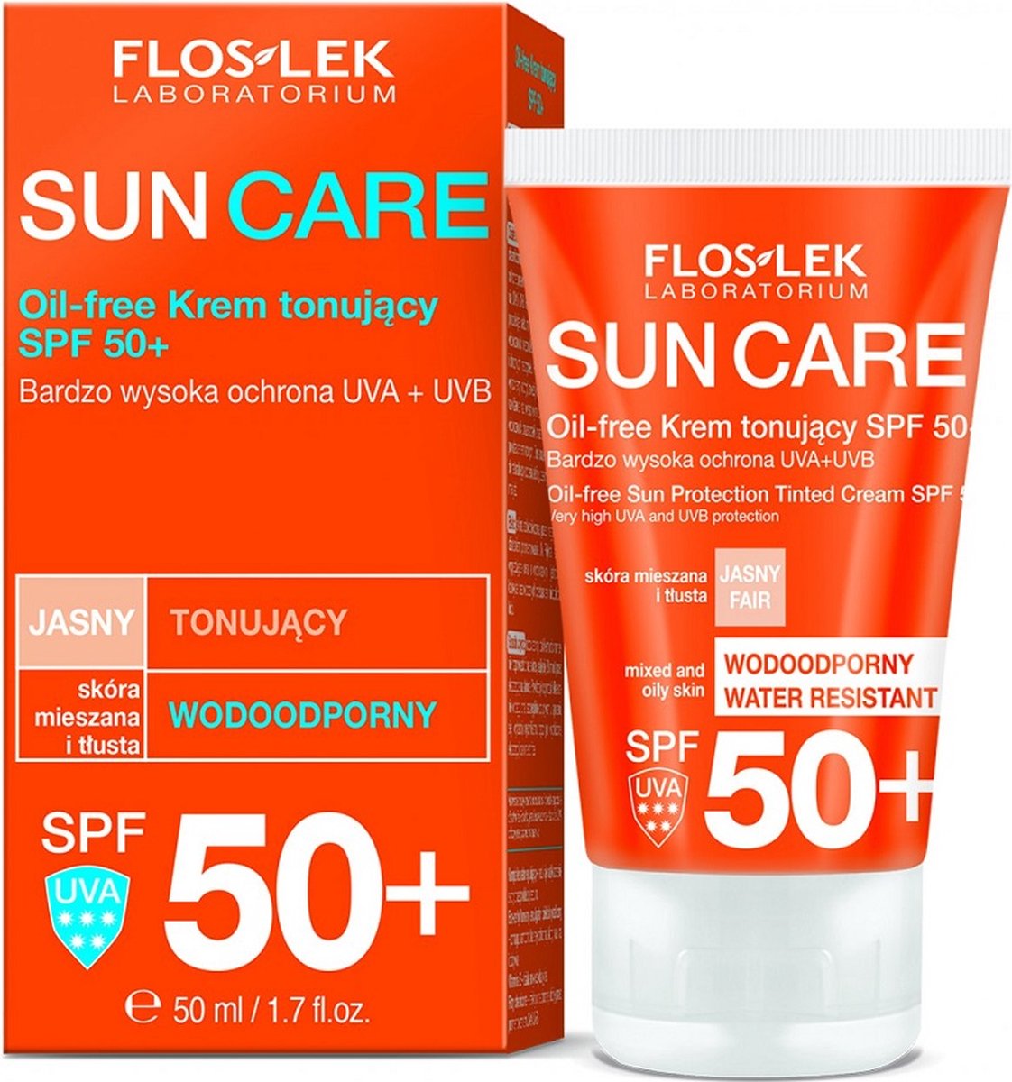 Sun Care Oil-Free Toning Cream voor gecombineerde en vette huid SPF50+ 50ml
