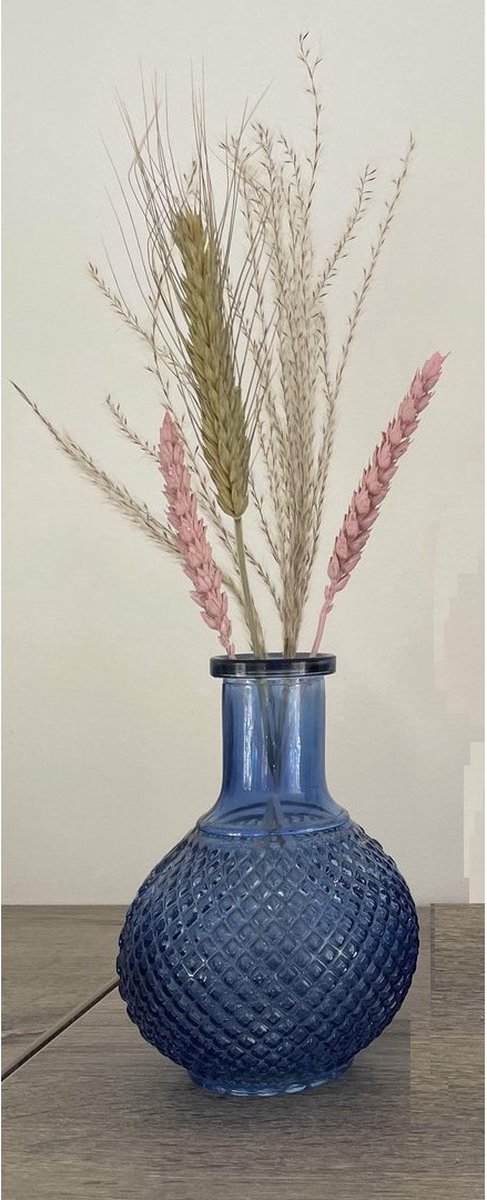 Sommerfield Home Decorations - Blauwe vaasjes - 2 stuks - H 6cm x L10,5cm