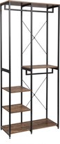 Kamyra® Open Kledingrek met 4 Planken - Kledingkast, Kledingrekken, Kledingkasten - voor Slaapkamer - 90x40x204.5 cm - Hout
