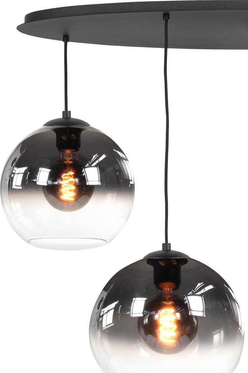 Hanglamp Fantasy Globe Smoke Transparant Glas Ovaal 5Lichts