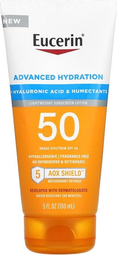 Eucerin Advanced Hydration Sunscreen Lightweight Lotion - Sun Protect - Zonnebrand - Zonnebrandcrème - SPF 50 - 150ml