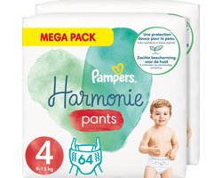 Pampers Harmonie Pants Maat 4 (9kg-15kg) - Mega Pack 2 x 64 Luierbroekjes