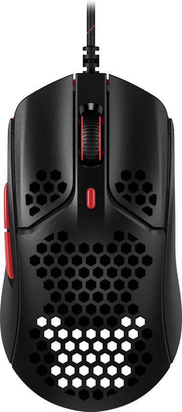 HyperX Pulsefire Haste RGB Gaming Muis - 16000DPI - Zwart/Rood