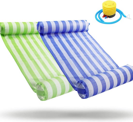 JE Luxe Water Hamac - Piscine à Matelas Gonflable - Hamac Gonflable - Blauw