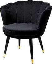 Fauteuil "Soft" - 1 zit - Velvet Zwart - Moderne zetel - B 70 cm - Design fauteuil