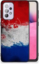 Mobiel TPU Hard Case Geschikt voor Samsung Galaxy A33 5G Telefoon Hoesje met Zwarte rand Nederlandse Vlag