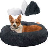 Happysnoots Fluffy Hondenmand 60cm - Kattenmand - Hondenbed - Donut - Dog Bed - Wasbaar - Grijs