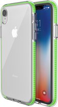 Peachy Beschermend gekleurde rand hoesje iPhone XR Case TPE TPU back cover - Green