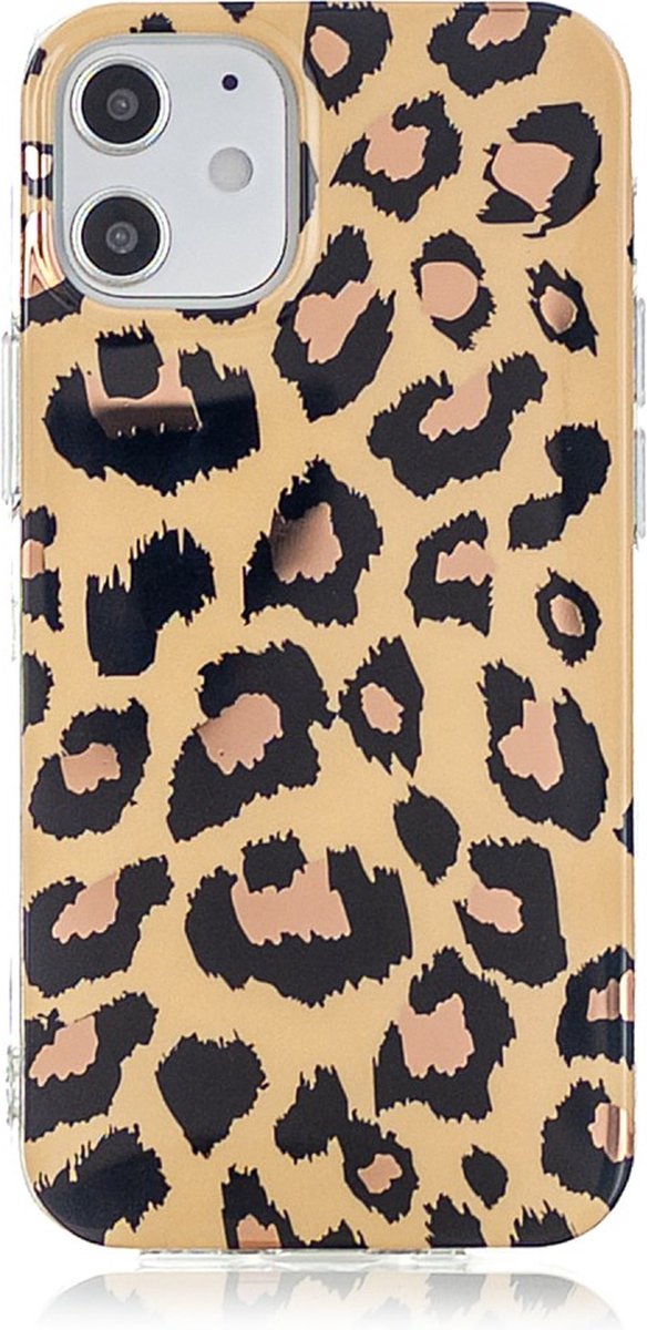 Peachy TPU luipaardenprint hoesje geschikt voor iPhone 12 mini - beige