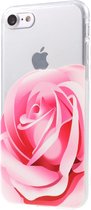 Peachy Roze roos TPU hoesje iPhone 7 8 SE 2020 SE 2022 doorzichtige case Bloem cover