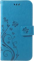 Peachy Vlinder Wallet Kunstleer TPU Case iPhone XR - Blauw hoesje