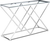 Hoom Interiors Gloria - Console tafel - Dressoir - Sidetable - Zilver - Glas