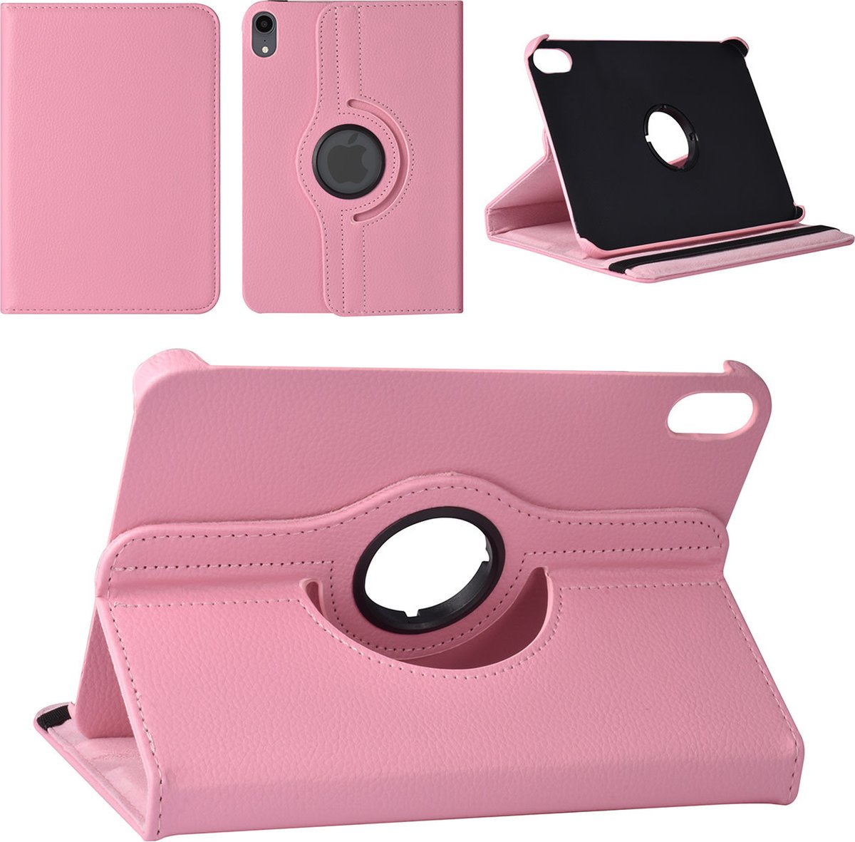 iPad Mini 2021 Book Case Tablethoes - Roze - 360 graden draaibaar