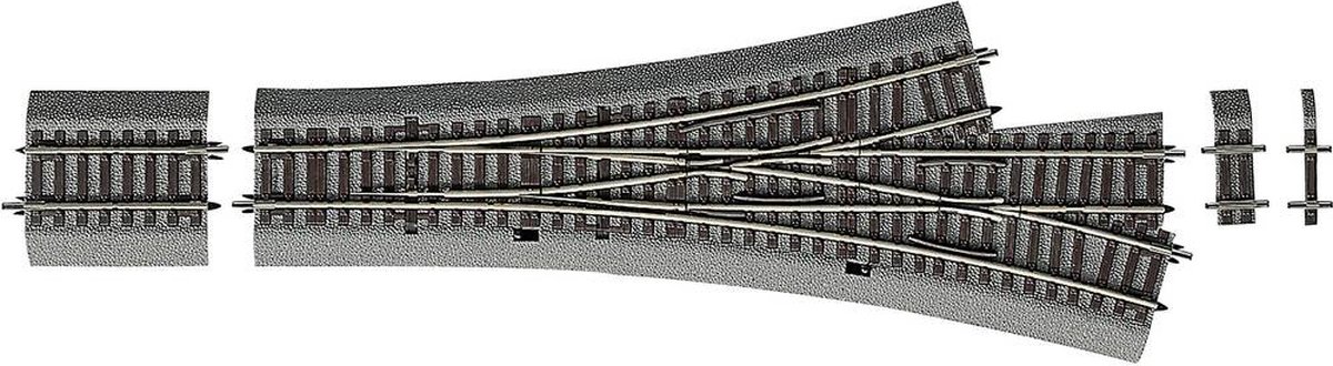 H0 RocoLine (met ballastbed) 42543 Driewegwissel 287.5 mm 1 stuk(s) - Roco