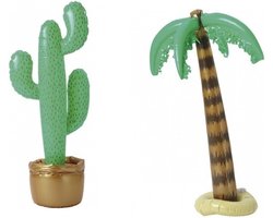 Opblaasbare set cactus en palmboom