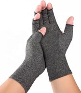 Releeve - Reuma handschoen - Compressie handschoen - Open vingertoppen - Thermische druk - Thuiswerk handschoen - Grijs S