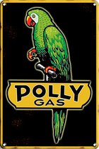 Signs-USA - Retro wandbord - metaal - Polly Gas - 30 x 40 cm