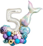 TDR-Digital Mermaid Ballon Set 5 ans -Soirée à thème-Fête d'enfants- Set de Décoration
