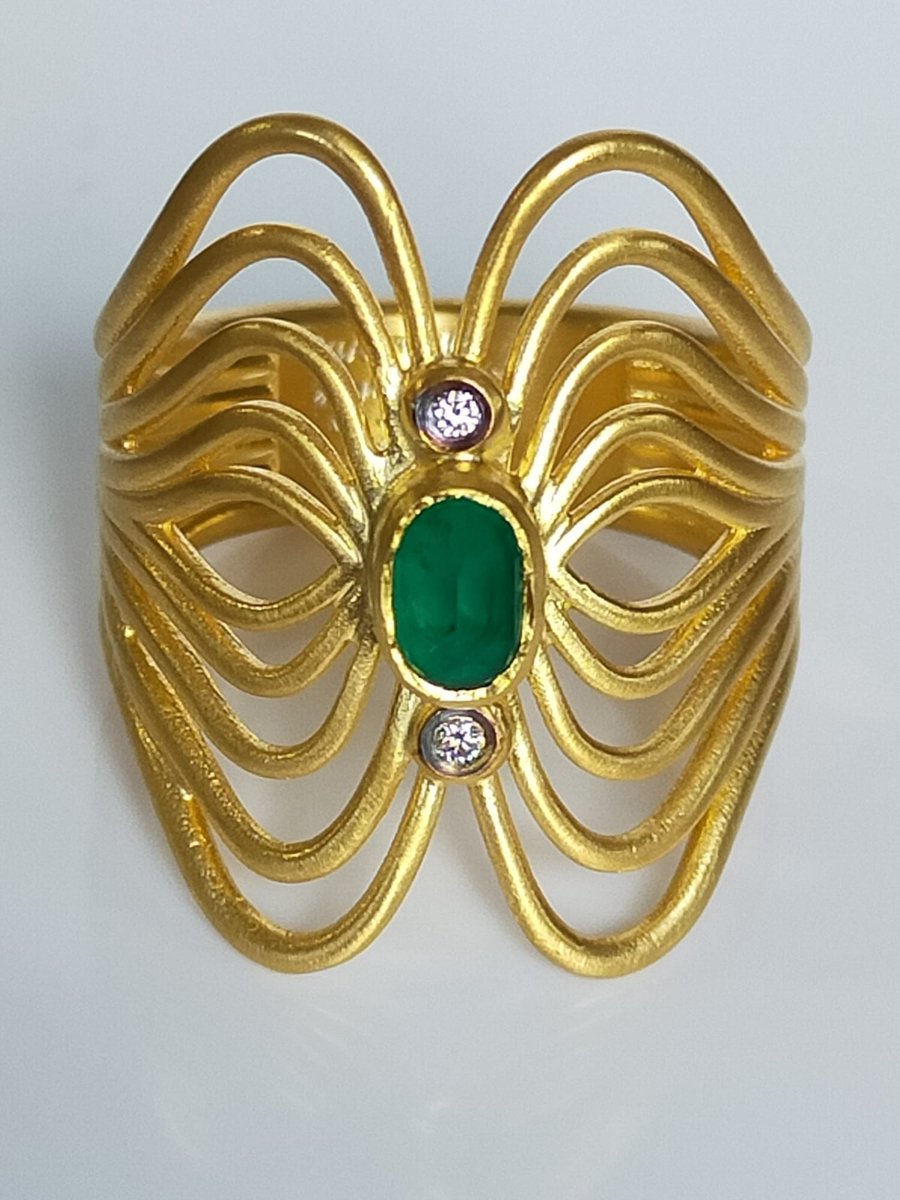 Icon - Smaragd ring - sieraden - 24 karaat goud
