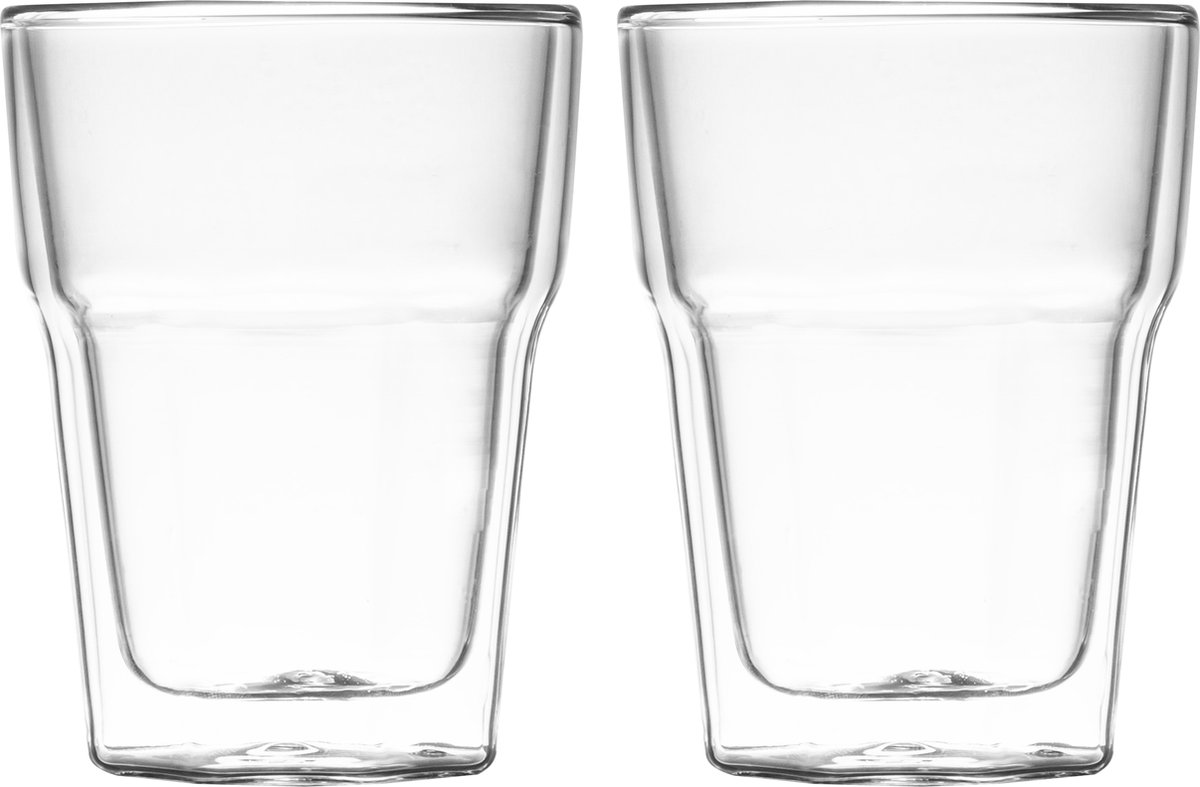 Gusta - Dubbelwandige koffieglazen 'Chantilly' (220ml, set van 2)